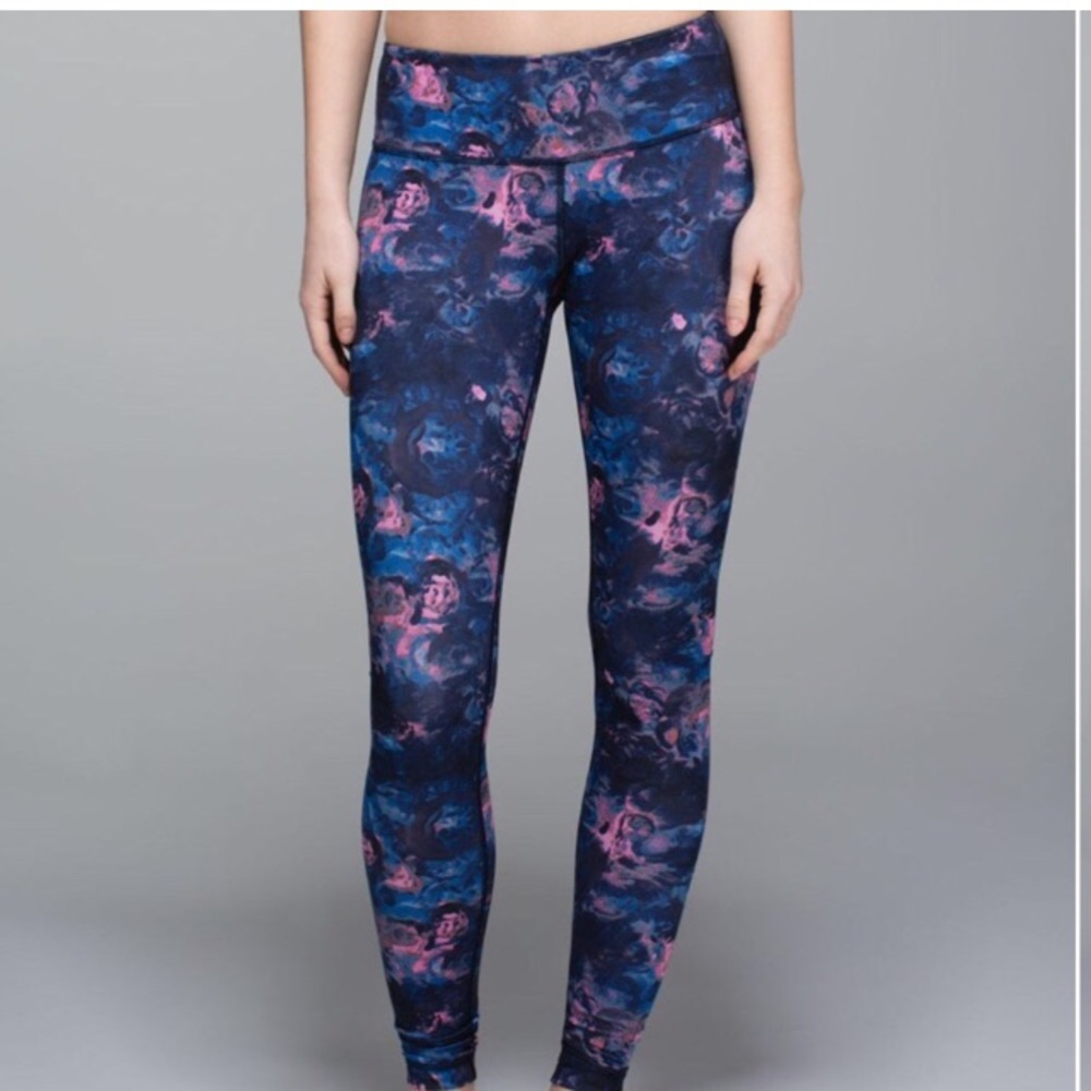 Lululemon Full On Luon Wunder Under Floral Mid Rise Full Length Leggings 8